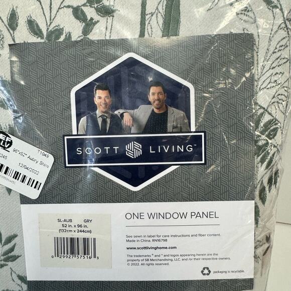 Aubry Shimmering Floral Blackout Back Tab Curtain Panel - Scott Living - Picture 6 of 7